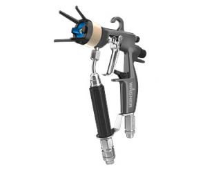 Pistolet AirCoat AC 4600 Pro, avec chapeau d‘air bleu, support et buse ACF 3000 11/40(40° - 0,011“)