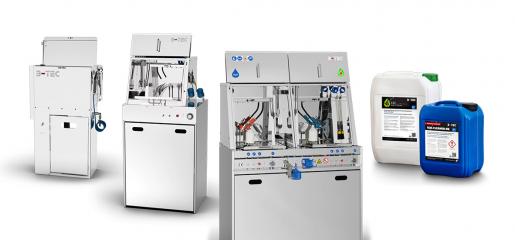 B-TEC reinigers op een rij