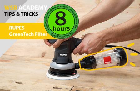 8 uur stofvrij werken – Rupes GreenTech Filter
